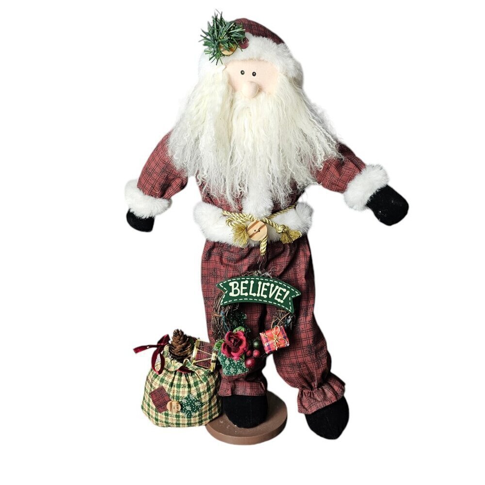 Main Joy Limited Santa Claus Plush Farmhouse Primitive Standing 22" Doll
